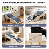 Wellenförmige Haustiertreppe mit Abnehmbarem Waschbarem Bezug, Hundestufen für Kleine Ältere Hunde, Kletterleiter für Bett und Sofa