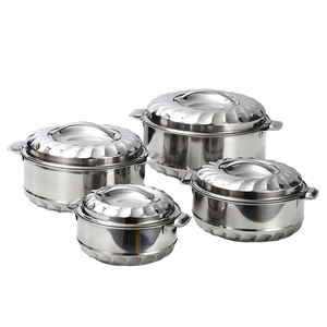 ชุดหม้อเก็บความร้อนสแตนเลสอย่างดี 4 ชิ้น/ชุด สำหรับใช้ในบ้าน ภาชนะใส่อาหารร้อน ทนทาน ใช้งานได้ยาวนาน - Product Image 1