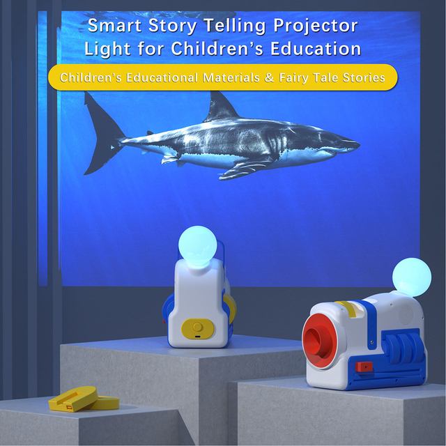 Christmas Birthday Gifts Educational ABS USB LED Room Night Light Storytelling Projector Story Dream Machine for Kids Girls Boys