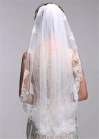 Vente flash : Voiles de mariée en dentelle avec appliques, taille unique avec peigne, voile de mariée pour fête de mariage