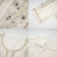 Ensemble formel modeste deux pièces, haut à manches longues perlé, robes longues plissées sans manches, robe de soirée islamique de luxe pour femmes, Eid