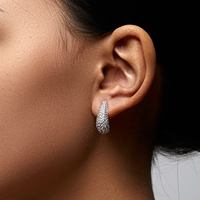 Fabricant de bijoux ODM, boucles d'oreilles à clous en forme de goutte d'eau, plaquées or 14 carats, en laiton, élégantes, hypoallergéniques, cadeau pour femmes