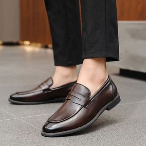 Mocasines de Cuero Genuino Personalizados para Hombre, Zapatos Casuales Británicos de Negocios, Suela Suave, Antideslizantes, Transpirables, de Goma Resistente - Product Image 2