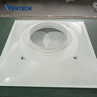 Diffuseur de plafond carré en alliage d'aluminium Ventech VSCD-H moderne à 4 voies, installation facile, garantie 1 an, usage bureautique, projet global