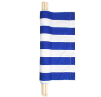 Paravent de plage blanc/bleu marine, pare-soleil coupe-vent, écran de confidentialité 8m, écran de plage rayé bleu