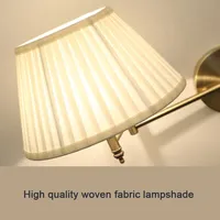 Lampe murale télescopique LED américaine en tissu et fer, bras articulé pliable, style industriel, pour salle à manger