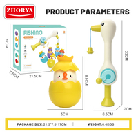 Zhorya Jeu de pêche magnétique avec éclairage, jouet de bain, jouets à jets d'eau, jeu de pêche pour enfants