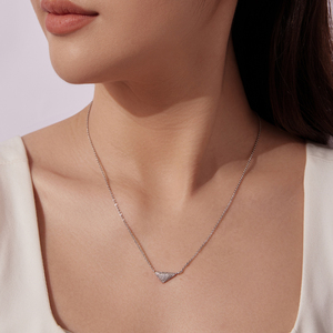 Collar con Colgante Geométrico Chapado en Rodio para Mujer, con Circonitas Cúbicas Engastadas, Estilo Minimalista - Product Image 5