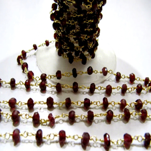 Cadena de cuentas facetadas de 3-4 mm de cuarzo hidroforzado místico con revestimiento de granate. - Product Image 1