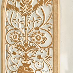 Décoration murale en bois pour salon, design moderne rustique, motif floral, amovible, écologique, personnalisable - Product Image 6