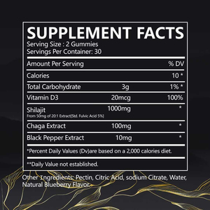 Himalayan shilajit บริสุทธิ์บริสุทธิ์ gummies พลังงานเพิ่มปราศจากกลูเตนสำหรับผู้ชายผู้ใหญ่ตั้งครรภ์อาหารเสริมเพื่อสุขภาพ - Product Image 3