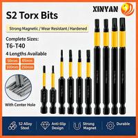Embouts de tournevis Torx magnétiques en acier allié S2 industriel, embouts à impact avec trou central de sécurité T6-T40, plusieurs longueurs, OEM, garantie 3 ans