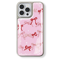 Coque de téléphone en résine époxy Ins pour Iphone16 16pro/promax 15 15promax/14promax/14pro 14/13 13pro 12 11 coque à bords argentés galvanisés