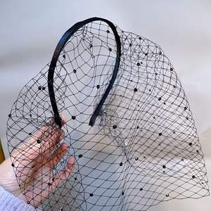 Voile de mariée artisanal QianJin en perles écologiques réglable avec décoration perlée et bandeau rétro pour banquet de <span class=keywords><strong>mariage</strong></span> – Vente en gros - Product Image 3