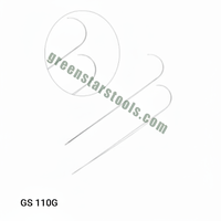 Green Stars SA GS 110G Carte 2-en-1 avec aiguille incurvée à gros yeux Outils de perles de bijoux pour diverses applications de bijoux