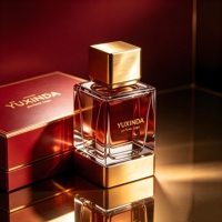 Flacon de parfum carré vintage haut de gamme en verre transparent avec bouchon argenté, flacon pulvérisateur vide, logo personnalisé, boîte cadeau personnalisée