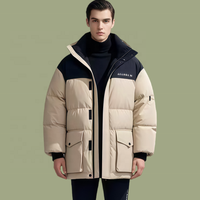 Jaket Ski musim dingin pria, mantel bulu angsa Ski cuaca dingin tahan air ritsleting Formal bebek Premium ukuran Plus 800FP musim dingin