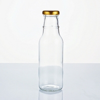 Grosir botol kaca kemasan minuman bulat 250ml 350ml 500ml dengan tutup logam