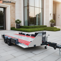 Remorque de course automobile personnalisée de haute qualité, 2 essieux, 2500 kg, en acier au carbone, remorque de transport et de transport de voitures, Ozmatix personnalisée