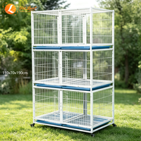 Cage d'élevage de pigeons multi-niveaux empilable en fer galvanisé avec plateau amovible et roulettes pour pigeons, perroquets et autres oiseaux – Vente en gros