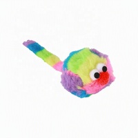 Jouet pour chat en peluche arc-en-ciel personnalisable, en gros, en stock, avec son, rembourré de sable, longue queue de 20 cm, résistant aux morsures, pour le jeu autonome