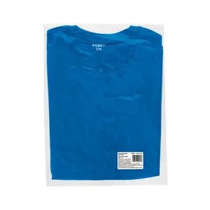 Camiseta de Algodón Azul para Hombre, Corte Regular, Cuello Redondo, Manga Corta, Informal, Transpirable, Diseño Liso, Logotipo Estampado en la Espalda, Marca FOSET - Product Image 6