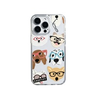 Coque Souple en TPU Transparent avec Motif Chiens Mignons de Différentes Races Portant des Lunettes, Housse de Téléphone Dessin Animé pour iPhone 17 16 15 14 13 Pro Max