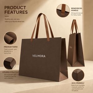 Sacs en papier kraft avec logo personnalisé, ruban et fermeture magnétique pour aliments et cadeaux, impression numérique pour la promotion - Product Image 4