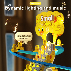 Tùy chỉnh vịt cạnh tranh thiết lập cầu thang leo theo dõi khe cắm đồ chơi với LED nhấp nháy ánh sáng và âm nhạc C trẻ em Đồ chơi xe theo dõi - Product Image 4