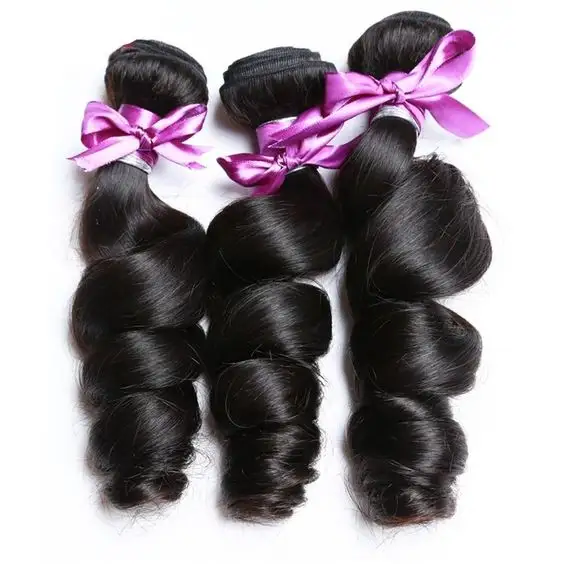 Natural color Mink Hair Good Texture in Loose Wavy Hair Weave Weft Bundles Loose Wave Hair Braids Full Cuticle Soft and Smooth