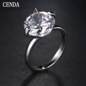Cenda Persönlichkeit Runde Mit Geometrie Zirkonia Steine Charmanter Ring Hochzeits geschenk