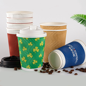 Gobelets à café <span class=keywords><strong>en</strong></span> <span class=keywords><strong>carton</strong></span> ondulé kraft à double paroi isolés, 8 oz, 12 oz, résistants à la chaleur, gobelets à thé bruns - Product Image 1