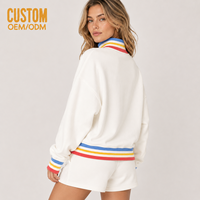 Ensemble de survêtement décontracté personnalisé imprimé, coupe évasée, en molleton ample respirant 500 g/m² polyester/coton, avec sweat à capuche et pantalon de jogging long jusqu'aux genoux