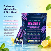 Mélange de boisson effervescente saveur citron menthe MOCKTALE-1, poudre bien-être avec L-Carnitine, CoQ10, extraits de plantes, en sachet individuel, OEM