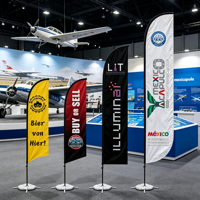 Drapeau publicitaire professionnel pour lancement de voitures, bannière publicitaire en forme de goutte d'eau imprimée avec logo personnalisé pour exposition automobile