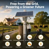 Système d'alimentation solaire pour caméra 4G LTE Cat1, panneau solaire DC12V pour caméra, système d'énergie solaire pour moniteur CCTV