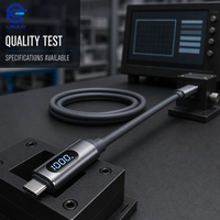 Kabel USB C ke C LUNG KAY 240W 5A dengan Layar Digital untuk Laptop, Ponsel, Tablet, Custom OEM ODM Pabrik