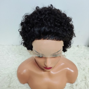 Promotion Letsfly : Perruque courte bouclée Pixie à dentelle frontale 13x1, vente en gros, perruque brésilienne 100% cheveux humains, pour femmes noires - Product Image 5
