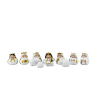 Ensemble de figurines de crèche en résine SWAITE Factory Mini-Q Version, 11 pièces, décoration de Noël pour la maison, cadeau de fête, personnalisable