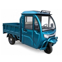 Triciclo Eléctrico de Carga 60V 800W para Adultos, Económico, de 3 Ruedas, con Techo, Cabina, Timón y Puertas