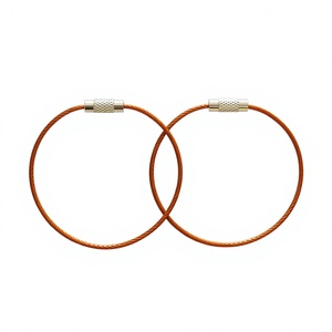 YIWANG Orange Vis Verrouillage En Acier Inoxydable Fil Porte-clés Câble Fil Porte-clés - Product Image 1