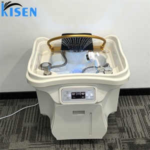 KISEN Bac de lavage moderne pour shampoing, portable, avec circulation d'eau, mobile, pour spa capillaire, mobilier de salon japonais, LED - Product Image 3