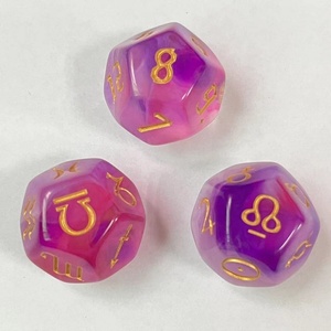 Juego <span class=keywords><strong>de</strong></span> Dados Astrológicos <span class=keywords><strong>de</strong></span> Doble Tono Únicos, Dados <span class=keywords><strong>de</strong></span> Adivinación Grabados Personalizados para Amantes del Ocurto - Product Image 2