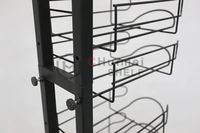 Porte-panier en fil métallique suspendu, vente en gros d'usine, magasin de détail, étagère, chapeau, chapeau, présentoir, rack, tour, produit