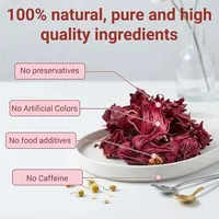 Teh Herbal Hibiscus, Teh Alami untuk Kesehatan Jantung, Mendukung Kadar Tekanan Darah & Detoksifikasi, OEM/ODM Tersedia