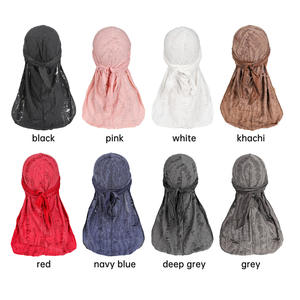 Vendita calda berretto elastico con fori e piuma lunga coda cappello pirata per gli uomini Durag - Product Image 2