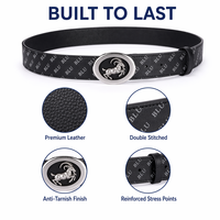 Ceinture en cuir véritable pour homme avec boucle en acier inoxydable personnalisée BLU, logo imprimé sur mesure, ceinture en cuir de vache véritable pour homme