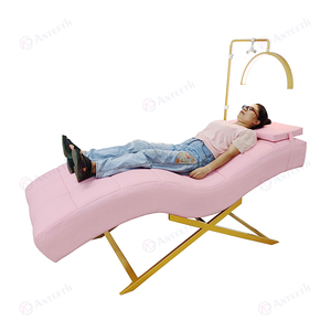 Table de massage électrique en cuir véritable pour salon de beauté, lit de soin du visage, couleur au choix, design moderne réglable en PVC - Product Image 3