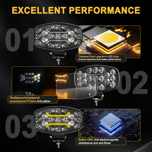 <span class=keywords><strong>Precio</strong></span> al por Mayor, Lámpara de Trabajo LED de 10 Pulgadas y 60W, Luz Amarilla DRL para Camiones, Luz de Trabajo LED para Conducción de Automóviles, para Camiones, Remolques Todoterreno - Product Image 4