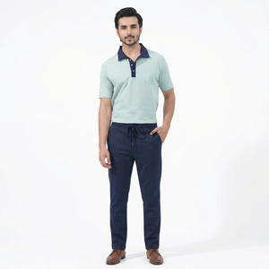 À la mode Logo personnalisé impression hommes à manches courtes pour polos nouveau conçu coton doux tissu brodé contraste couleur - Product Image 1